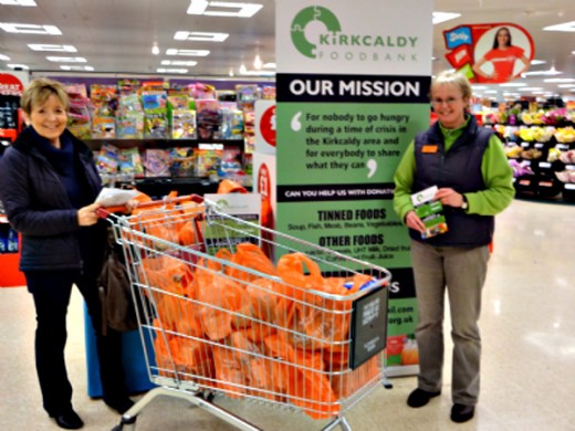 Kirkcaldy Foodbank volunteers in a supermarket